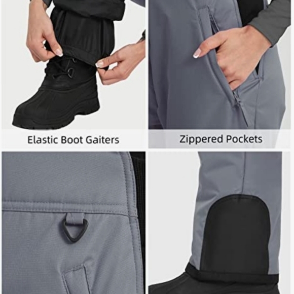 💚📍Women Snow Bibs Essential Insulated Snow Pants Womens Ski Bib Overalls S… - Picture 5 of 5
